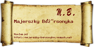 Majerszky Bársonyka névjegykártya